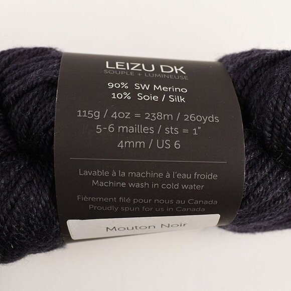 Julie Asselin Leizu DK Yarn SW Merino Silk 115g 260yds Color Mouton Noir - Picture 4 of 5